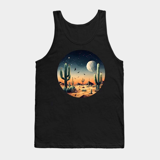 Polygonal Desert with Cactus Tank Top by Antipodal point